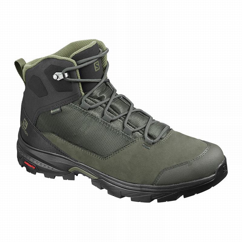 Salomon Israel OUTWARD GORE-TEX - Mens Hiking Boots - Olive/Black (NOKT-34816)